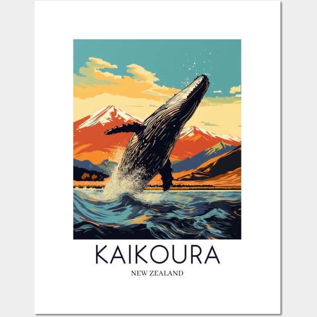 A Pop Art Travel Print of Kaikoura - New Zealand Wall Art by Studio Red Koala